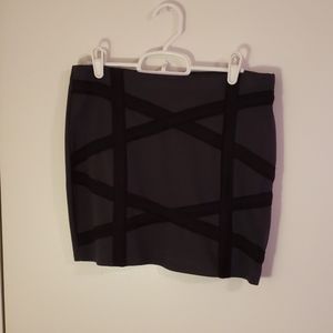 Gray and black mini skirt